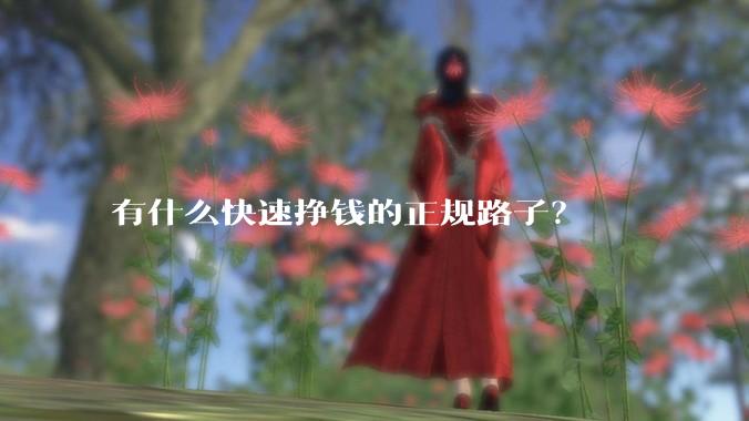 有什么快速挣钱的正规路子？